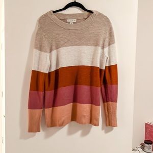Multicolor striped sweater. EUC